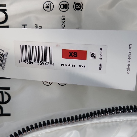 Calvin Klein Performance, Hooded Packable Puffer Coat, Reflective White, Size XS - Picture 10 of 10